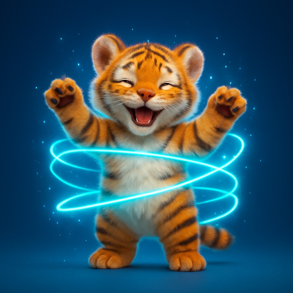 একটি মিষ্টি কার্টুন বাঘের বাচ্চা 3666bet-এ লগ-ইন করার পর একটি জাদুকরী আলো ছড়িয়ে দেয়